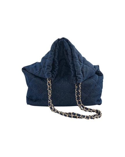 Spijkertas met gestikt motief en ketting