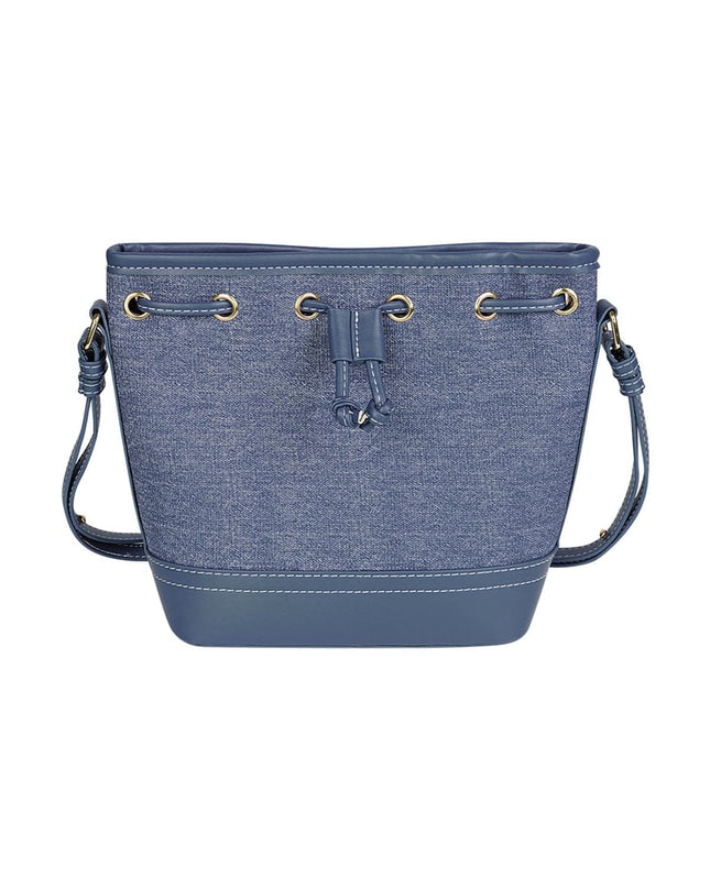Denim bucket bag -  donkerblauw