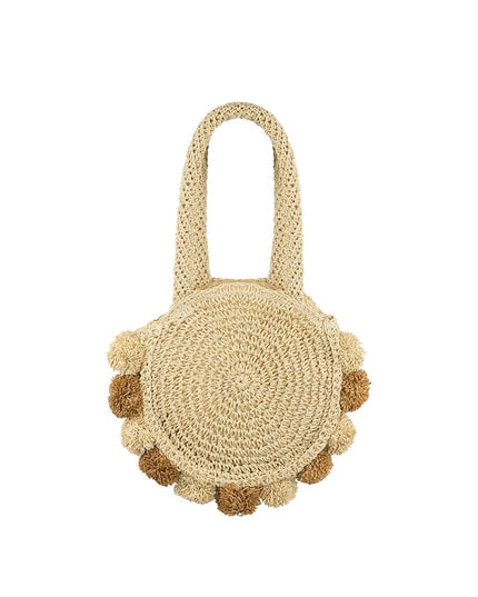 Pom pom beach bag - groen