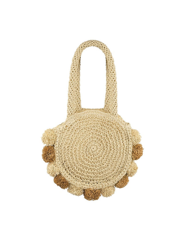 Pom pom beach bag - groen