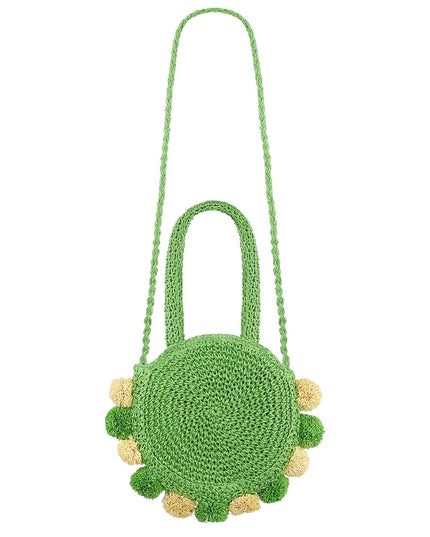 Pom pom beach bag - groen