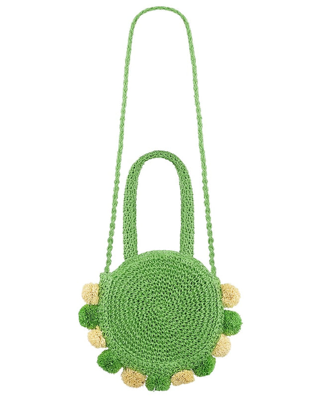 Pom pom beach bag - groen