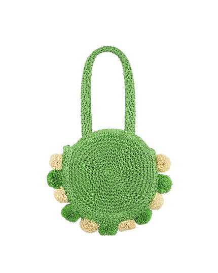 Pom pom beach bag - groen