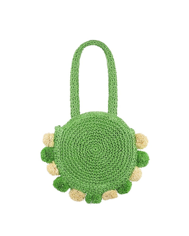 Pom pom beach bag - groen
