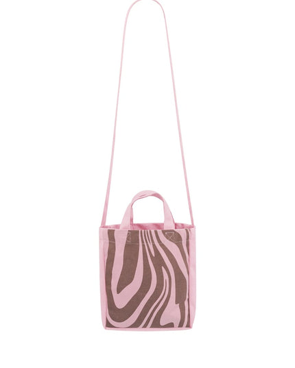 Kleine canvas tas zebra - roze bruin