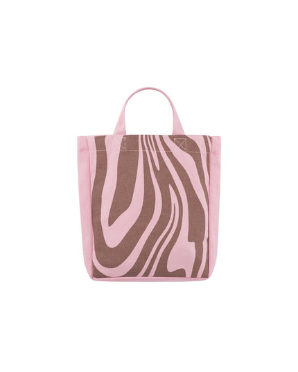 Kleine canvas tas zebra - roze bruin