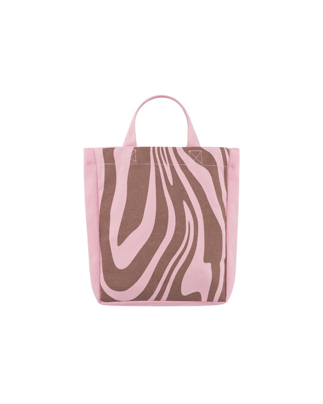Kleine canvas tas zebra - roze bruin