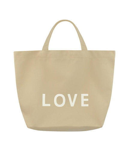 Canvas shopper love - beige