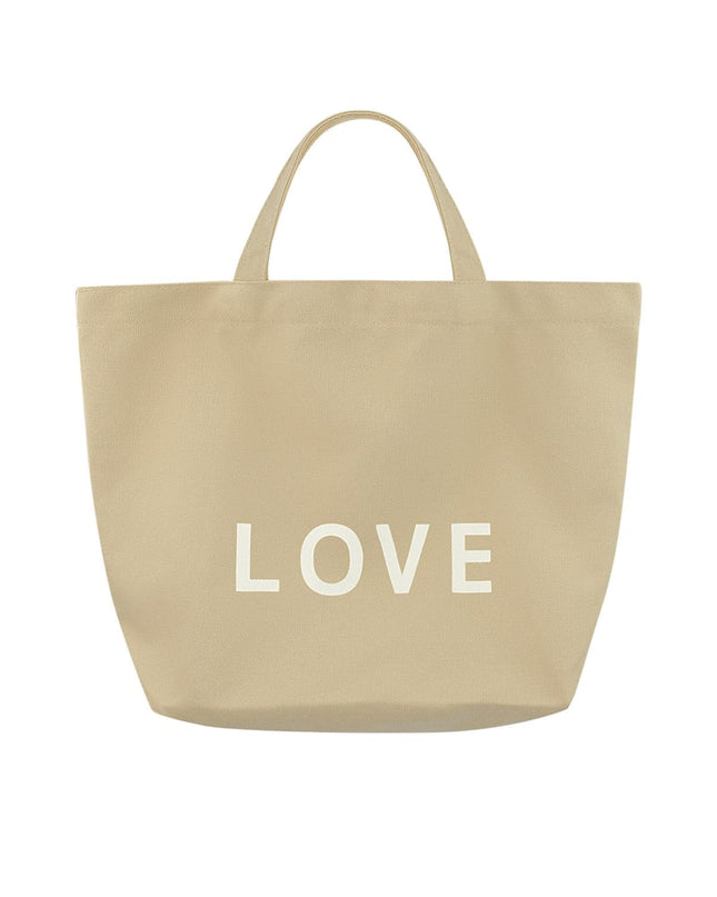 Canvas shopper love - beige