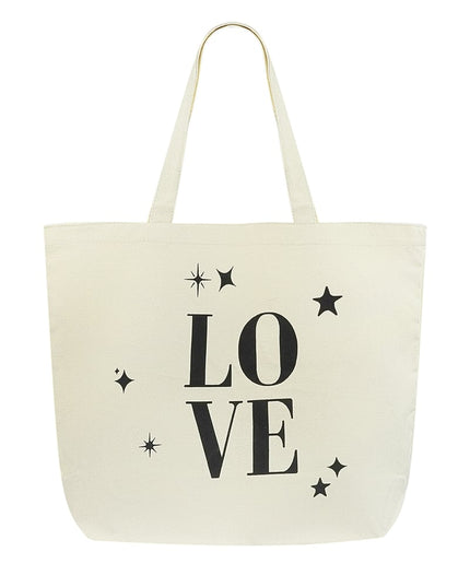 Canvas shopper love - white