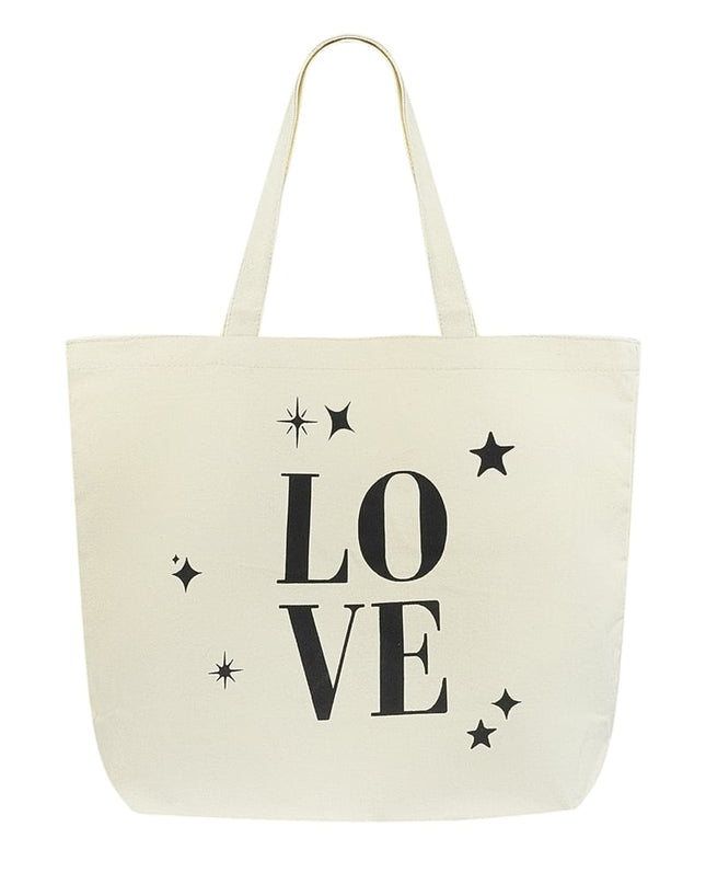 Canvas shopper love - white
