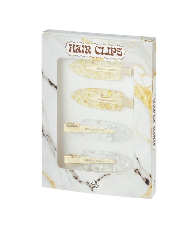 Haarclip box marmer - Goud kleur zilver