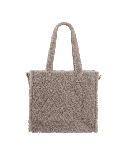 Fuzzy tote bag - camel
