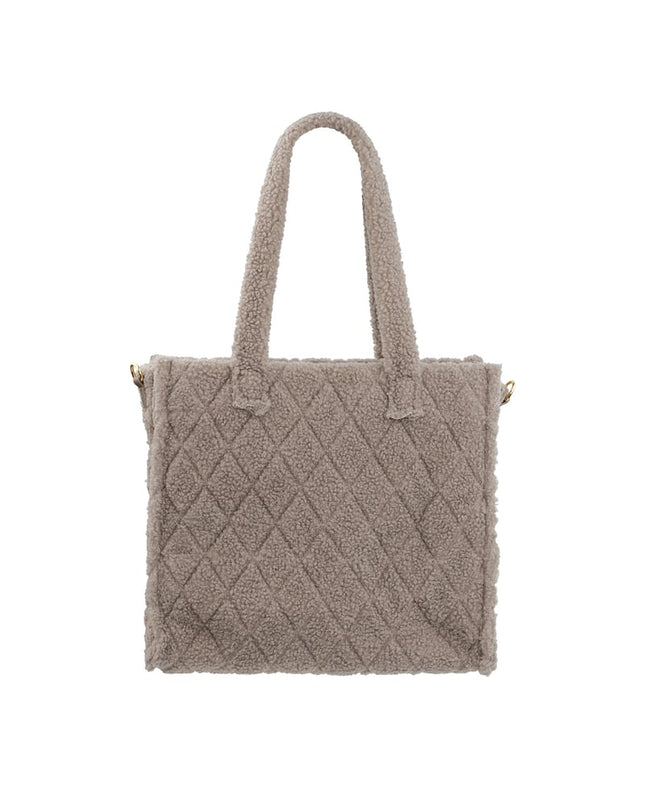 Fuzzy tote bag - camel