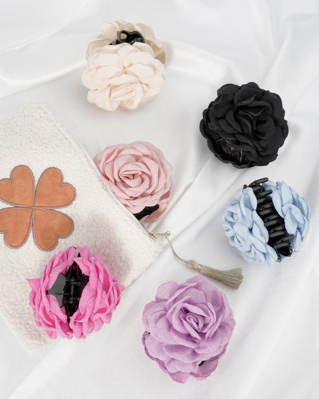 Rose hair clip - lilac