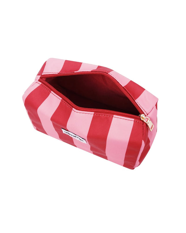 Toilettas grote streep - Roze rood