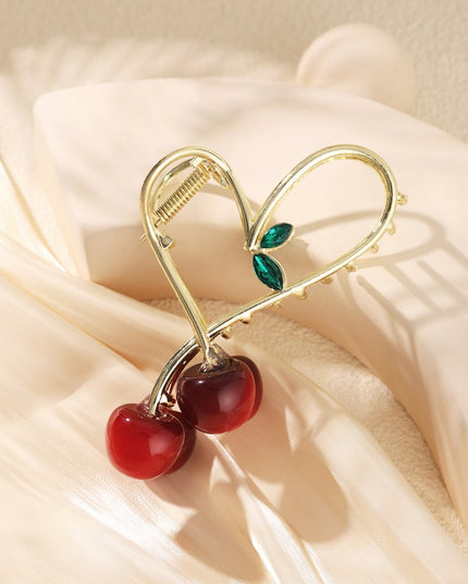 large cherry hair clip