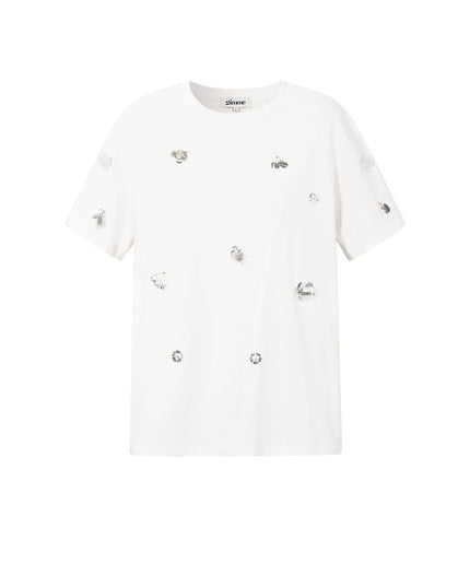 T-shirt met pailletten