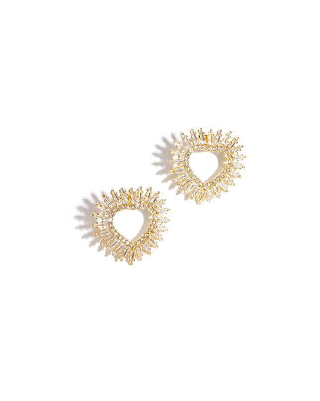 Koperen oorbellen met hartvormige, elegante kerst, luxe serie, damessieraden