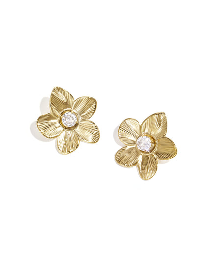 Roestvrijstalen oorknopjes met bloemmotief, casual en eenvoudig voor dagelijks gebruik, dames sieraden