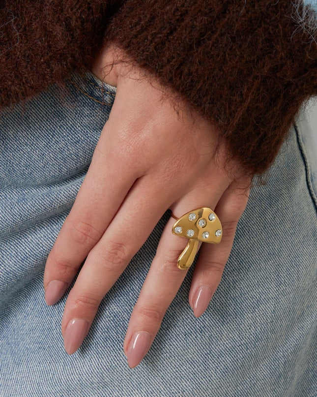 Roestvrijstalen statementringen, planten, casual, dagelijks, eenvoudige serie, damessieraden