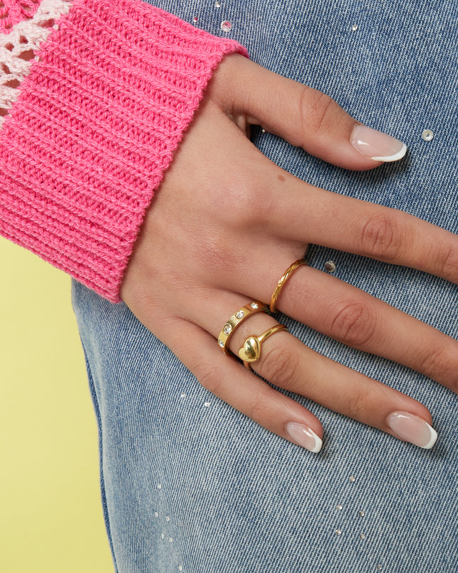 Ring met minimalistische steentjes