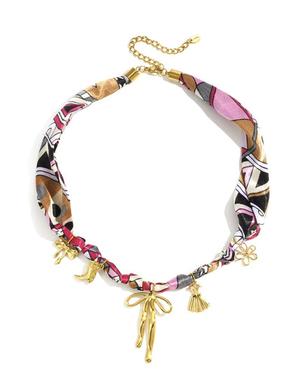 Roestvrijstalen hangerkettingen met strikknoop, casual, dagelijks, eenvoudig, serie, damessieraden