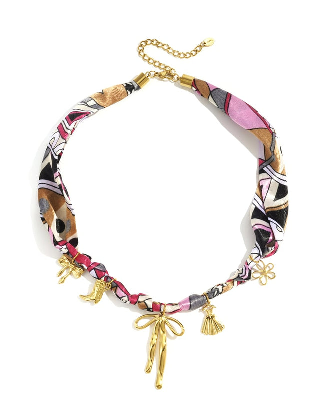 Roestvrijstalen hangerkettingen met strikknoop, casual, dagelijks, eenvoudig, serie, damessieraden