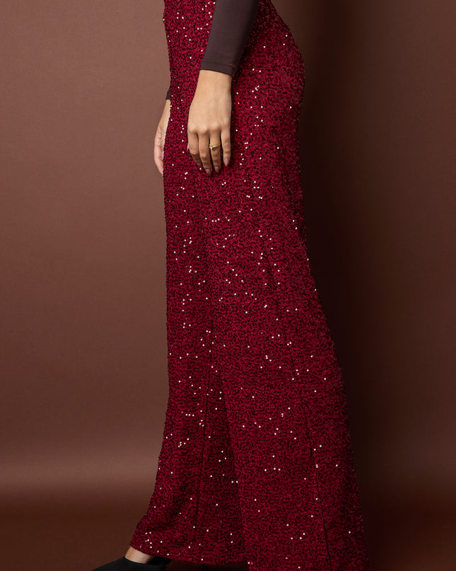 Polyestervezel (polyester) Rechte broek Pailletten Elegante herfst/winterkleding