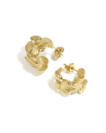 Oorbellen van roestvrij staal met bloemen, casual, dagelijks, eenvoudig, serie, damessieraden