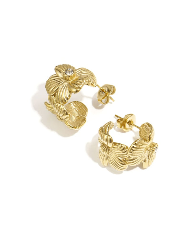 Oorbellen van roestvrij staal met bloemen, casual, dagelijks, eenvoudig, serie, damessieraden