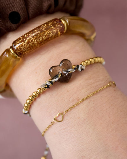 Polyester Beaded Bracelets Heart Casual Daily Simple Series Women's jewelry