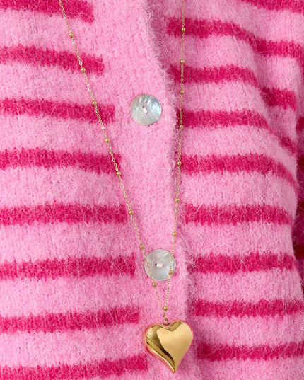 Stainless Steel Long Necklaces Heart Casual Daily Simple Series Women's jewelry