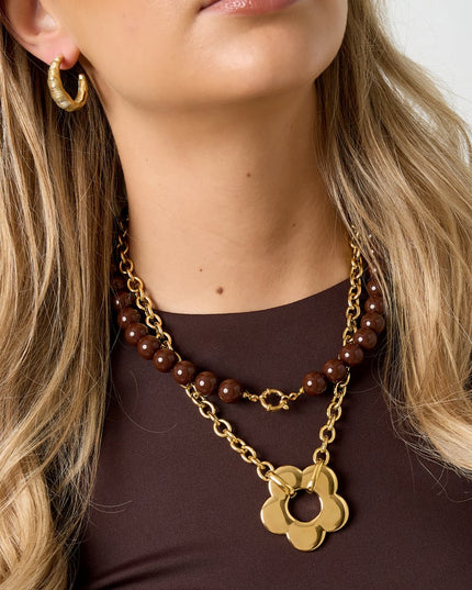 Stainless Steel Pendant necklaces Flower Casual Daily Simple Series Women's jewelry