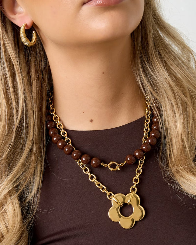 Stainless Steel Pendant necklaces Flower Casual Daily Simple Series Women's jewelry