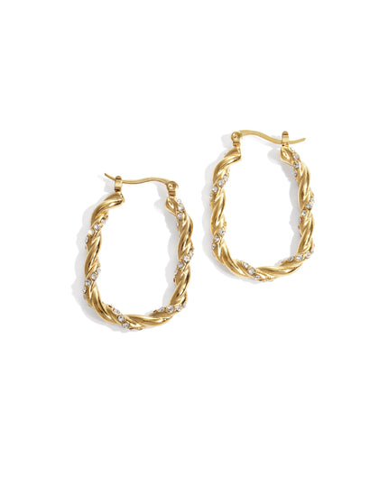 Twisted Sparkle Hoop oorbellen