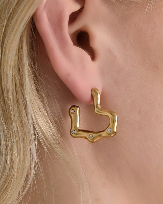 Oorbellen met hart van roestvrij staal Dagelijks Dagelijks Damessieraden