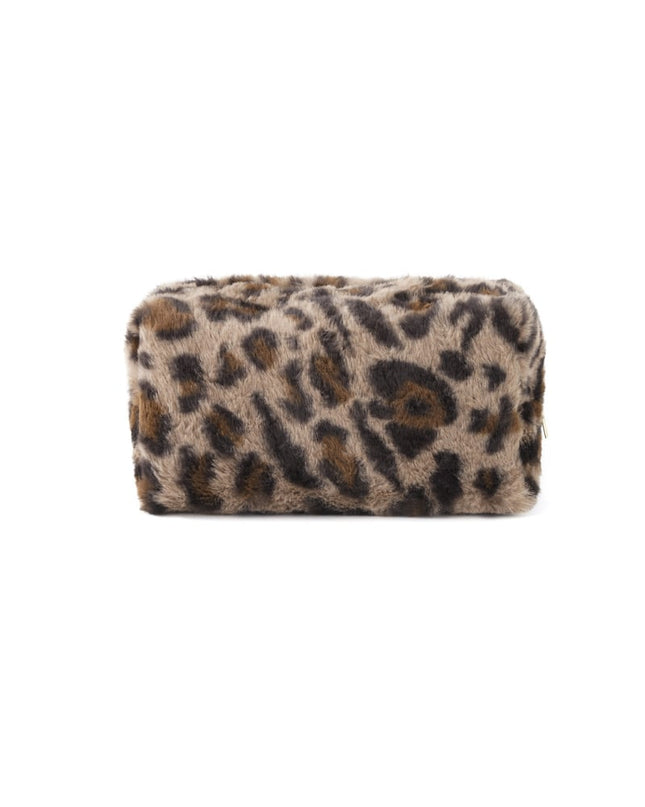 Soft leopard makeup bag