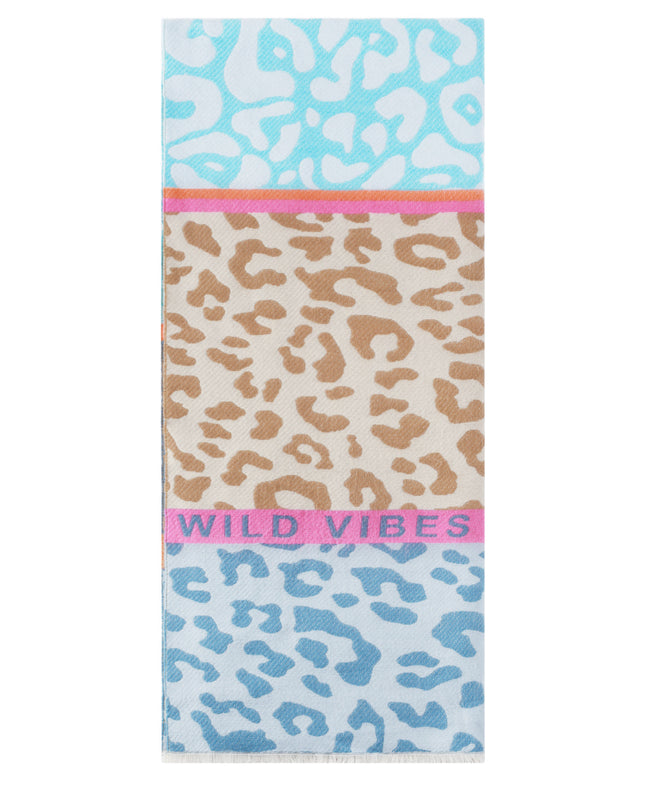 Opvallende sjaal met prints en tekst