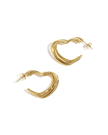 Oorbellen van roestvrij staal met hart, casual, dagelijks, eenvoudig, serie, damessieraden