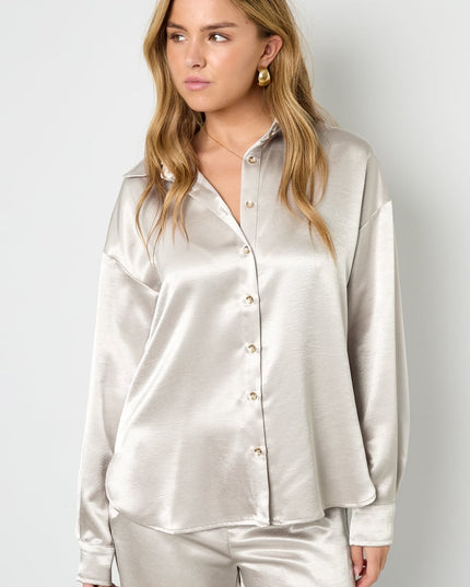 Blouse met zijden look