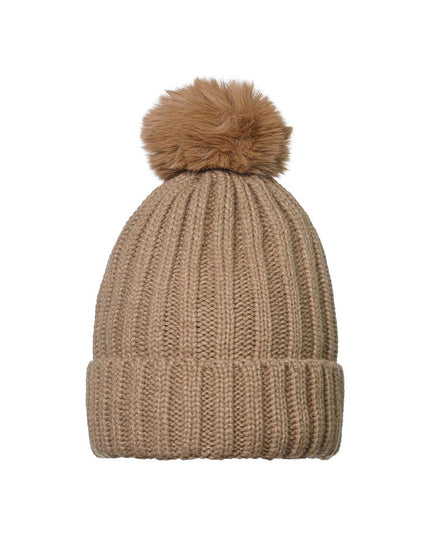 Beanie Furry Pompon Groen Acryl