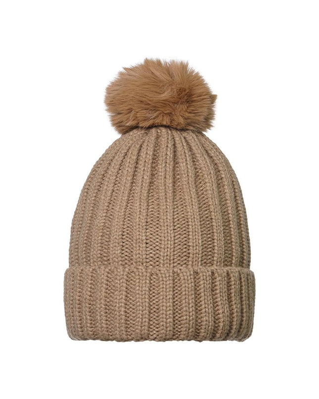Beanie Furry Pompon Groen Acryl