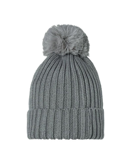 Beanie Furry Pompon Groen Acryl