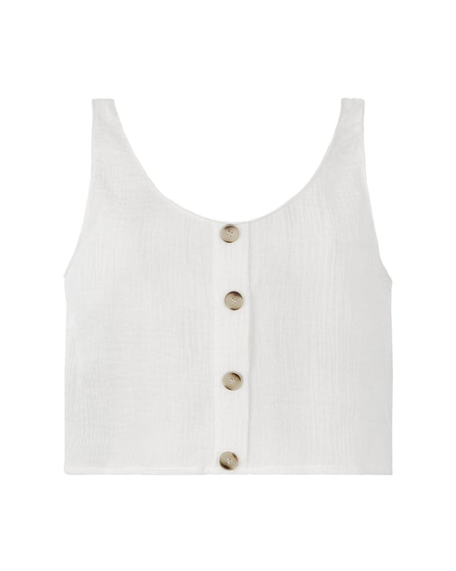 Crop top met knopen Licht blauw S