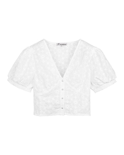 Blouse crop top Zwart S