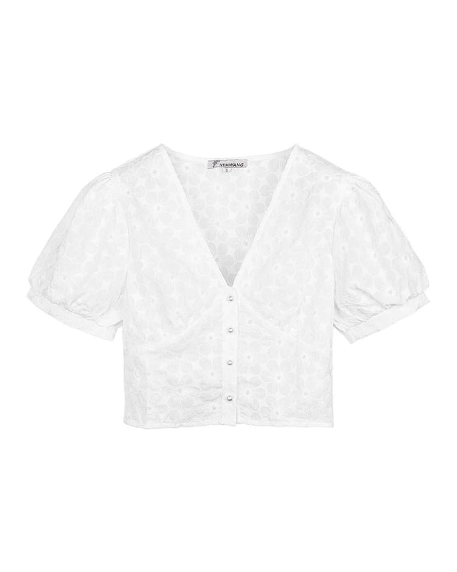 Blouse crop top Zwart S