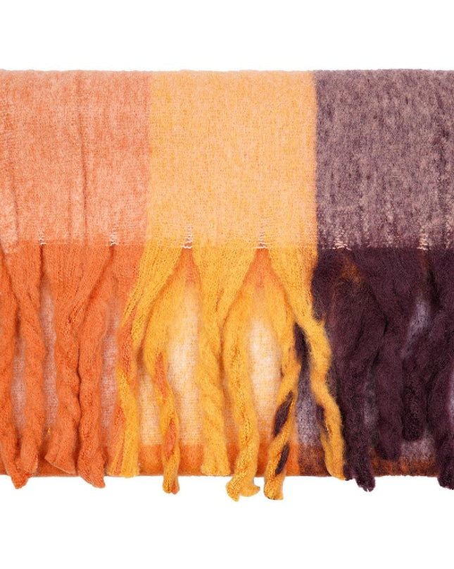 Sjaal met franjes Oranje Polyester