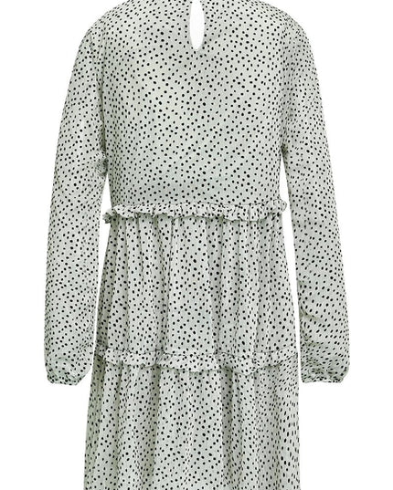 Gelaagde jurk met ruches Groen S