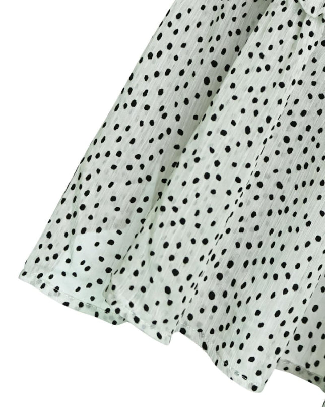 Gelaagde jurk met ruches Groen S